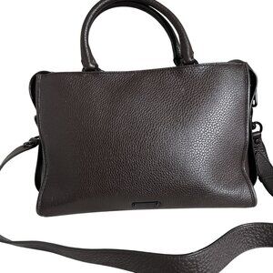 Rebecca Minkoff Brown Leather Handbag With Dual Handle & Shoulder Strap